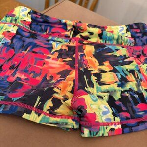 Multicolor athletic workout shorts